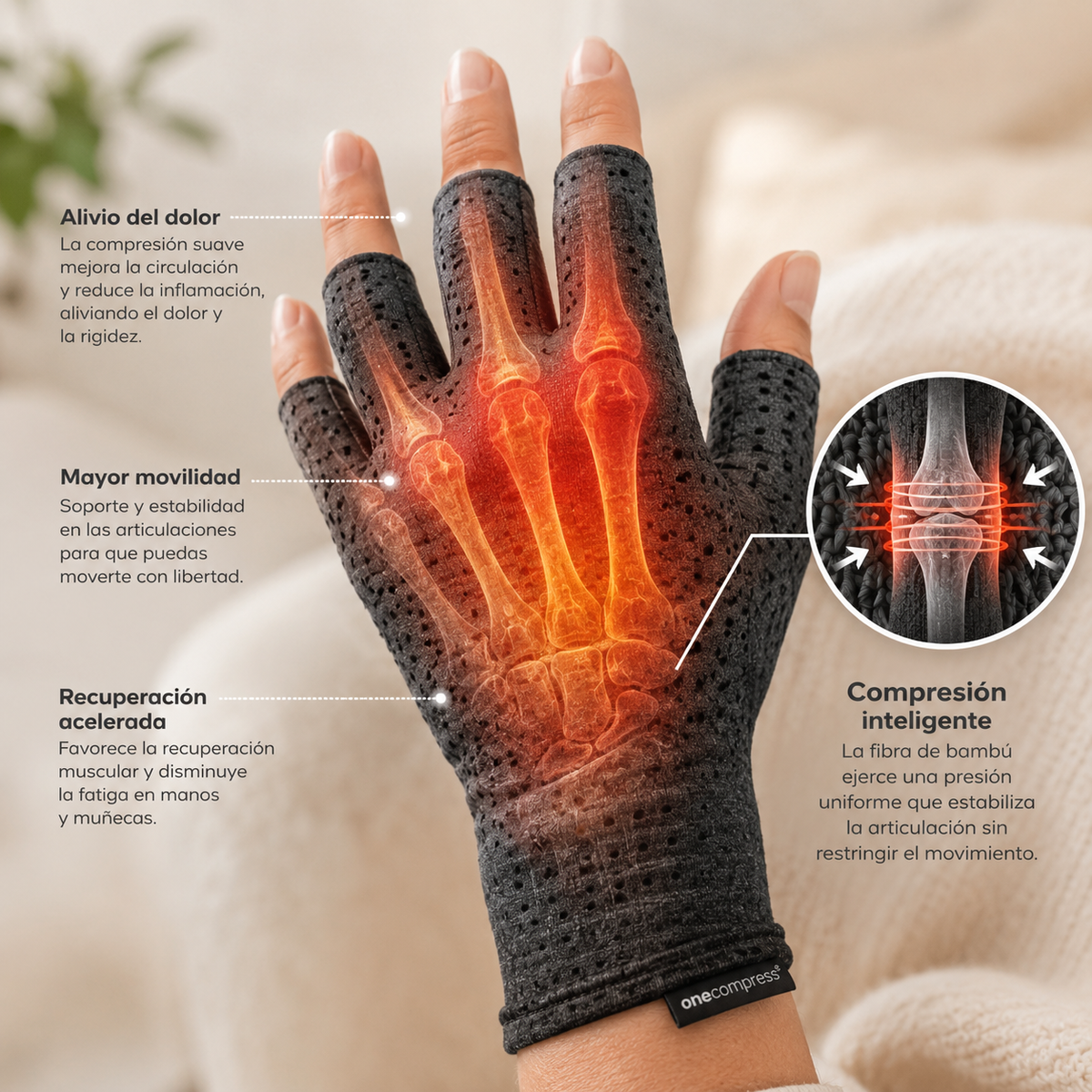 Guantes con compresión, NO MÁS ARTRITIS